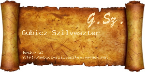 Gubicz Szilveszter névjegykártya